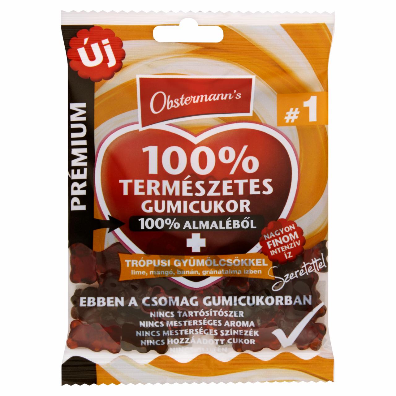 Képek - Obstermann's Prémium 100% természetes gumicukor trópusi gyümölcsökkel 80 g