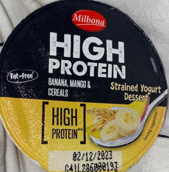 Képek - High protein Strained yogurt dessert banana, mango, cereals Milbona