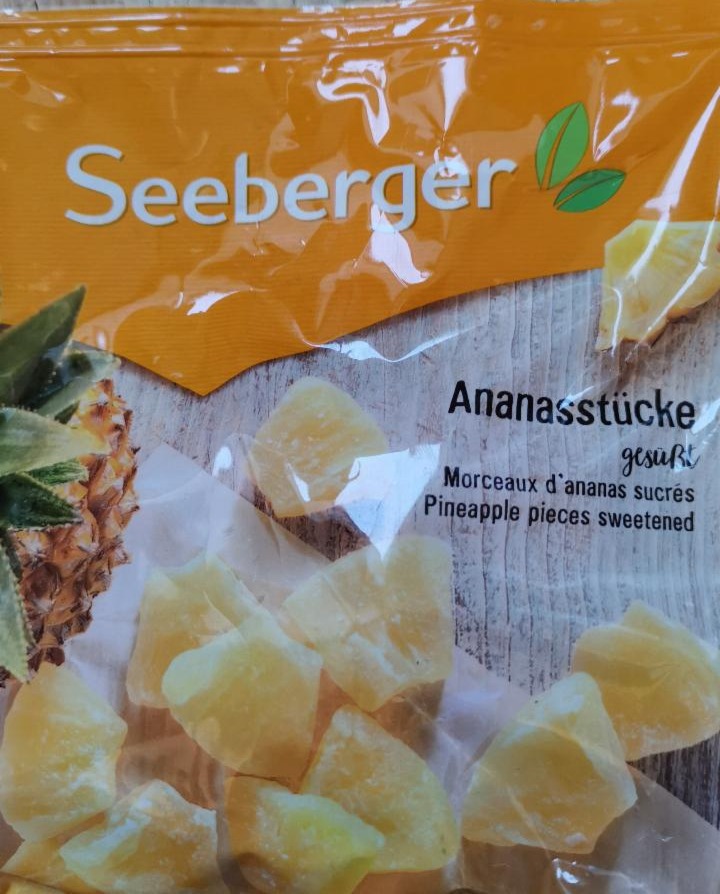 Képek - Seeberger kénezett, cukrozott, szárított ananász darabok 200 g