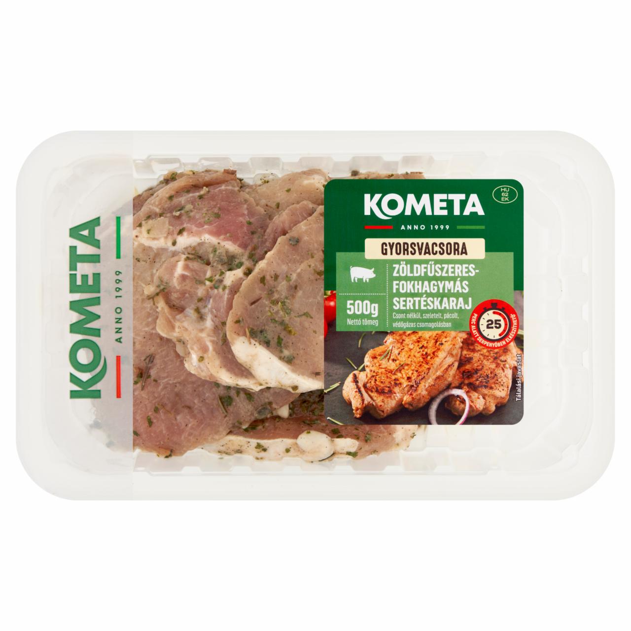 Képek - Kometa Gyorsvacsora szeletelt zöldfűszeres-fokhagymás sertéskaraj 500 g
