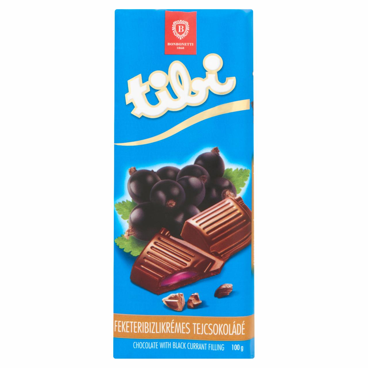 Képek - Tibi feketeribizlis krémmel töltött tejcsokoládé 100 g