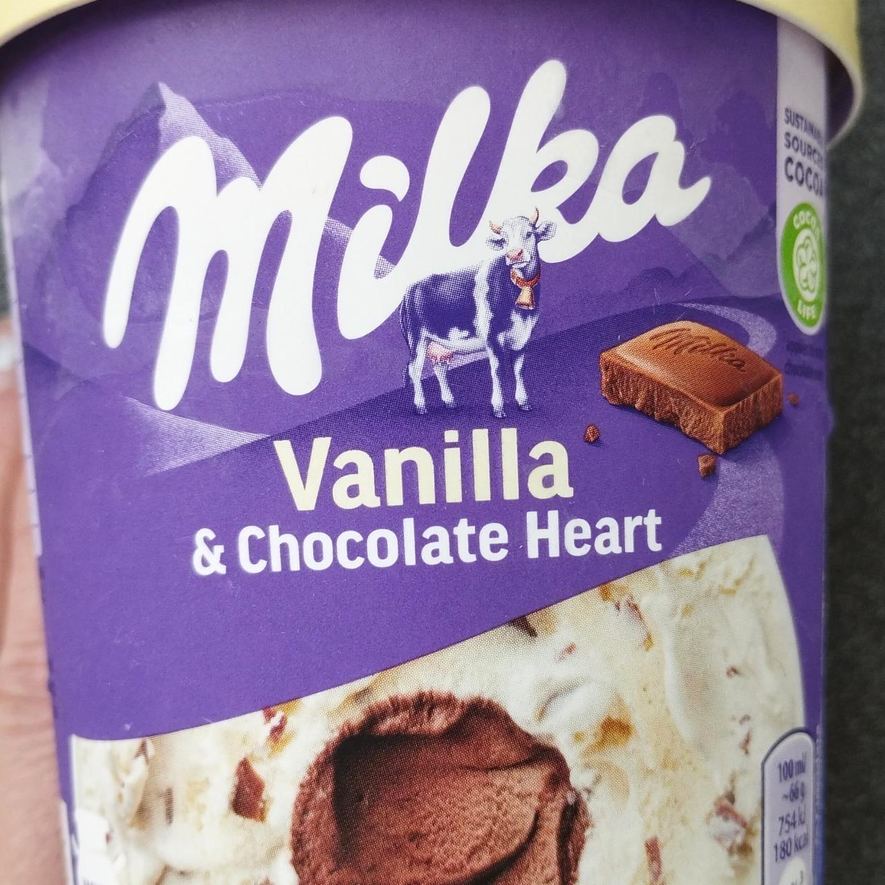 Képek - Jégkrém Vanilla & Chocolate Heart Milka