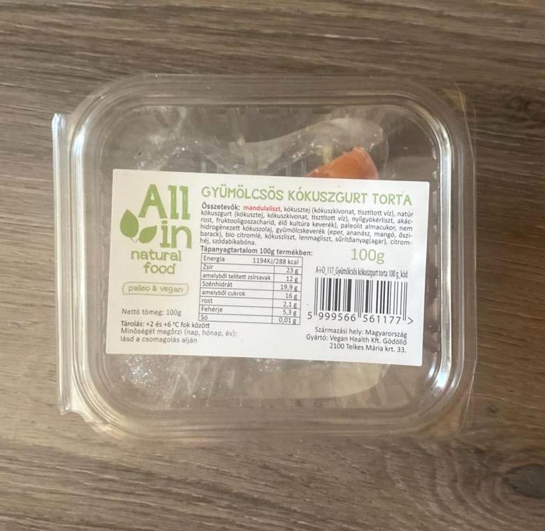 Képek - Gyümölcsös kókuszgurt torta All in natural food