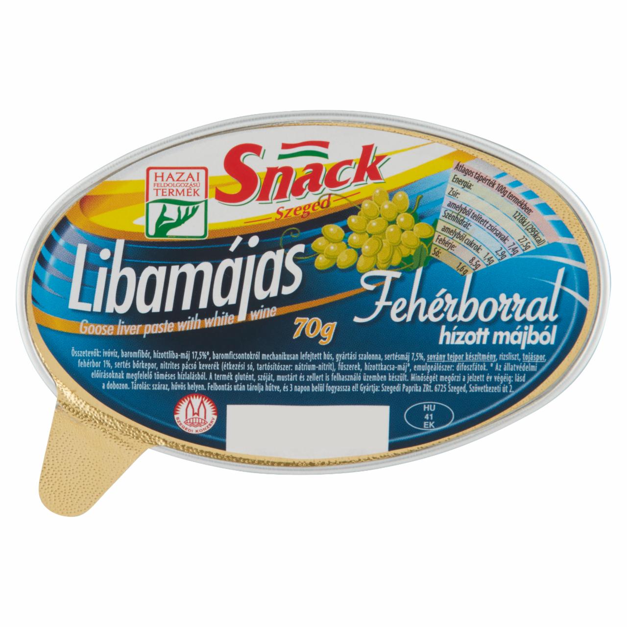 Képek - Snack Szeged libamájas fehérborral 70 g