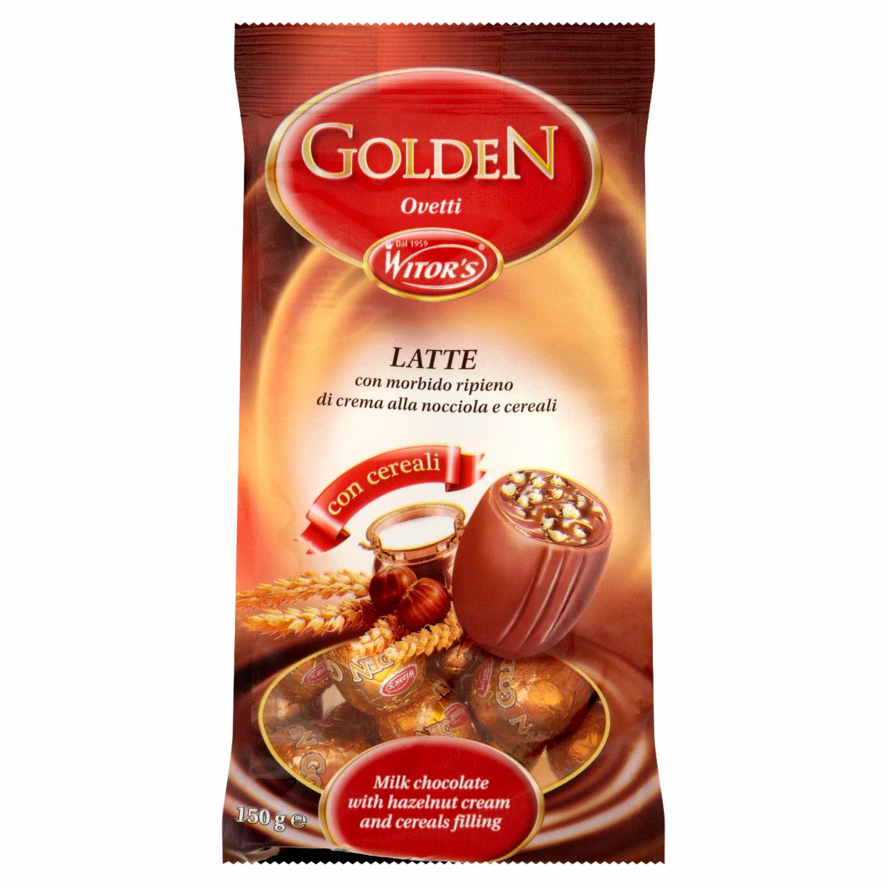 Képek - Witor's Golden mogyorós krémmel és ropogós gabonával töltött tejcsokoládé praliné 150 g