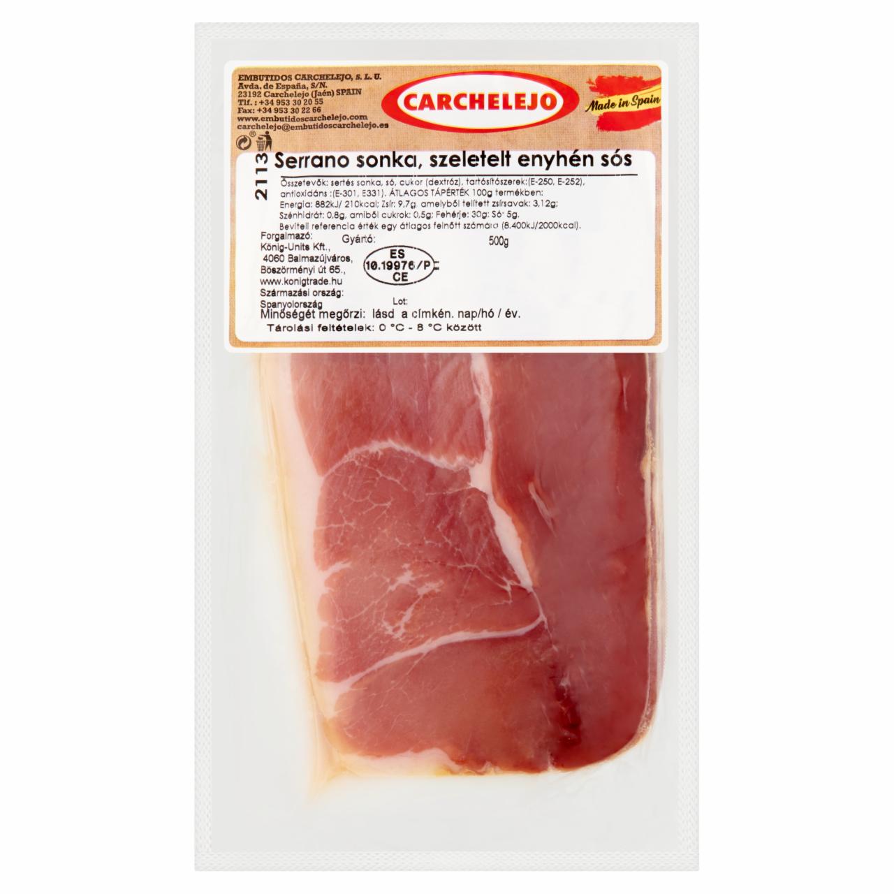 Képek - Carchelejo szeletelt, enyhén sós Serrano sonka 500 g