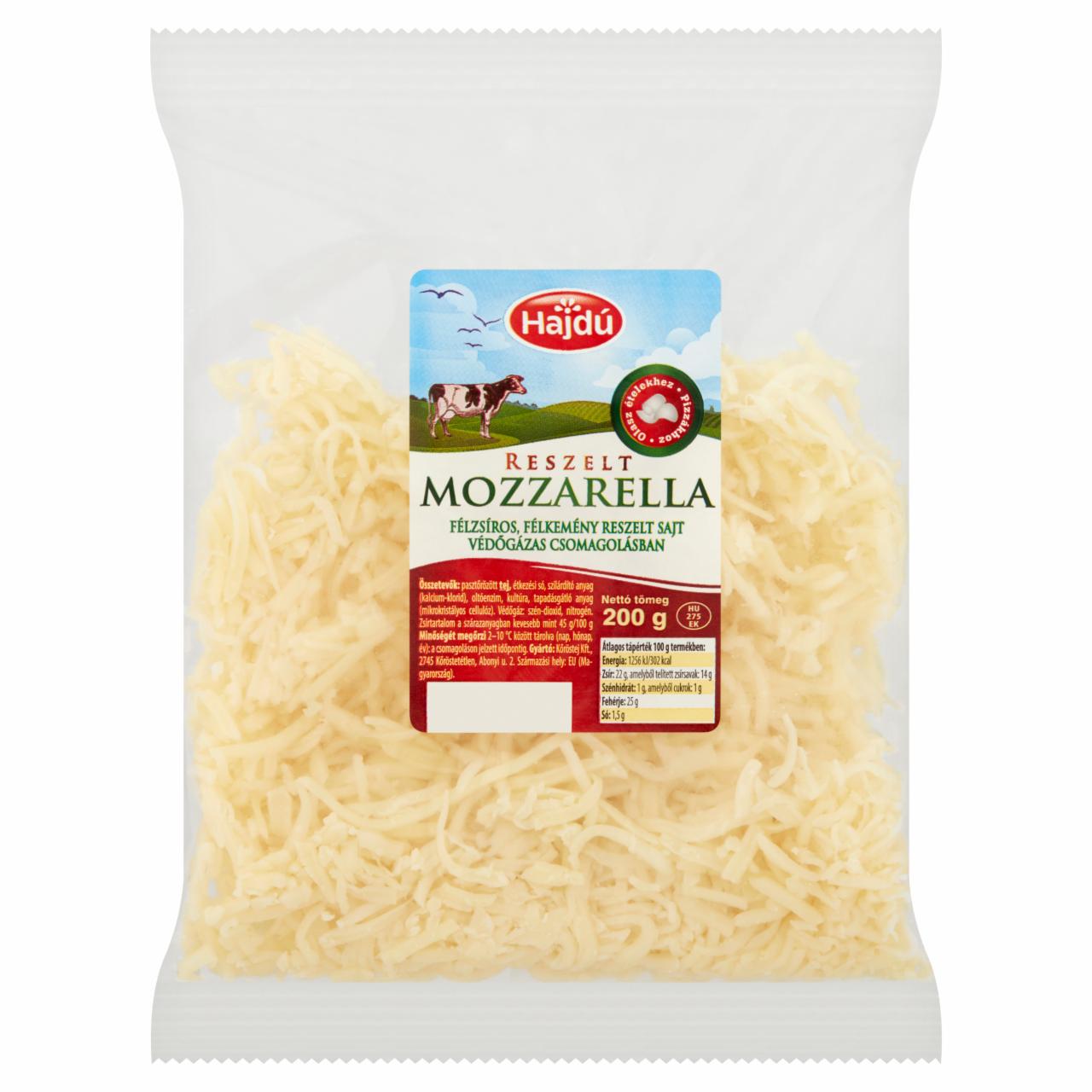 Képek - Hajdú félzsíros, félkemény reszelt mozzarella sajt 200 g