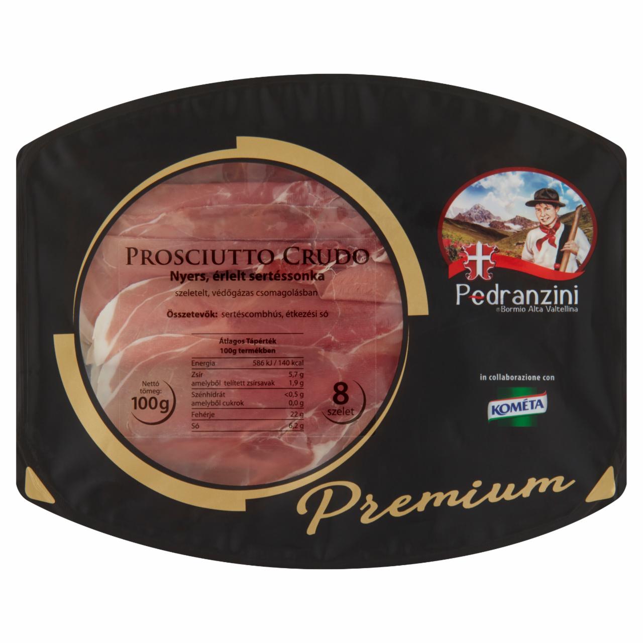 Képek - Pedranzini Premium Prosciutto Crudo nyers érlelt sertéssonka 8 szelet 100 g