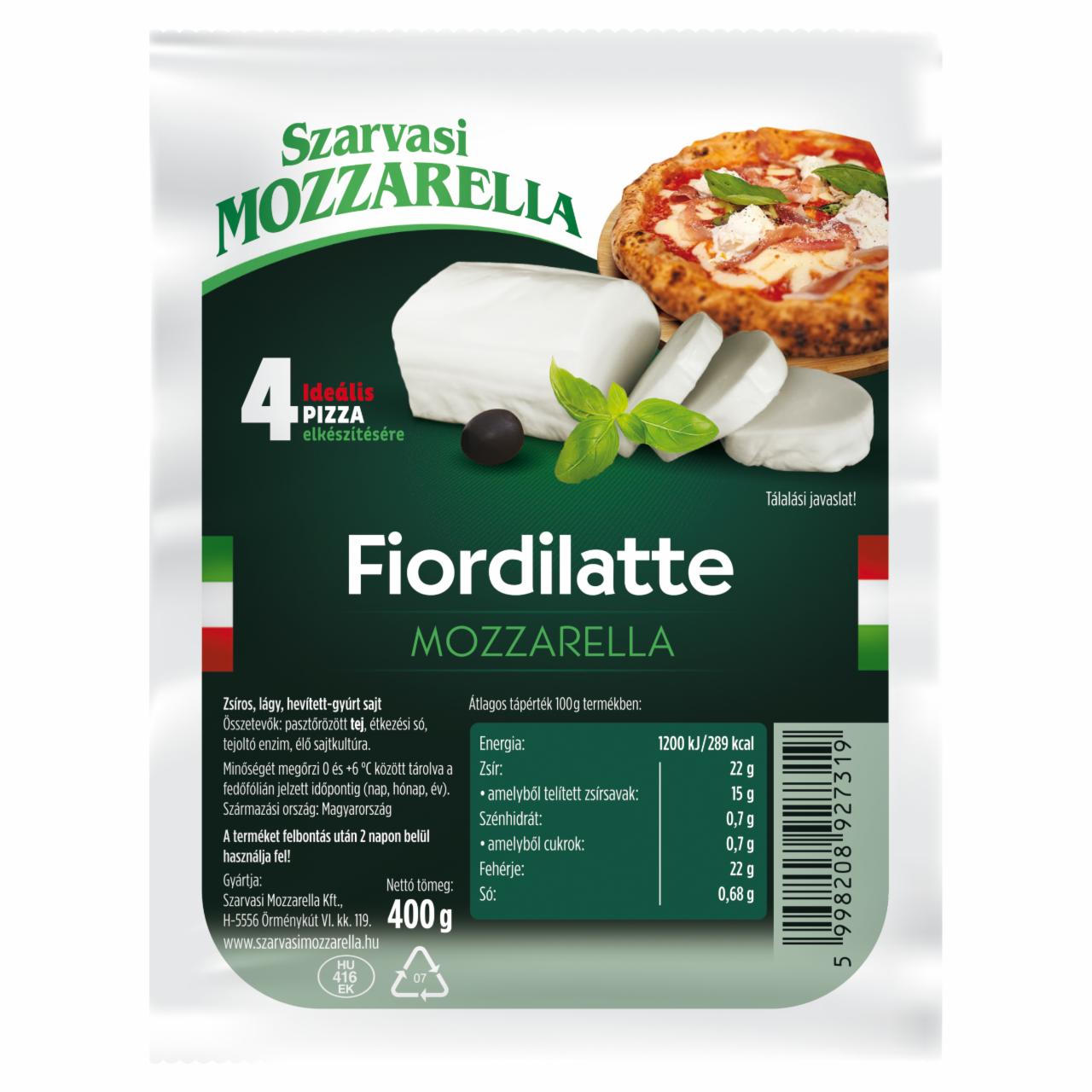 Képek - Szarvasi Fiordilatte Mozzarella zsíros, lágy, hevített-gyúrt sajt 400 g
