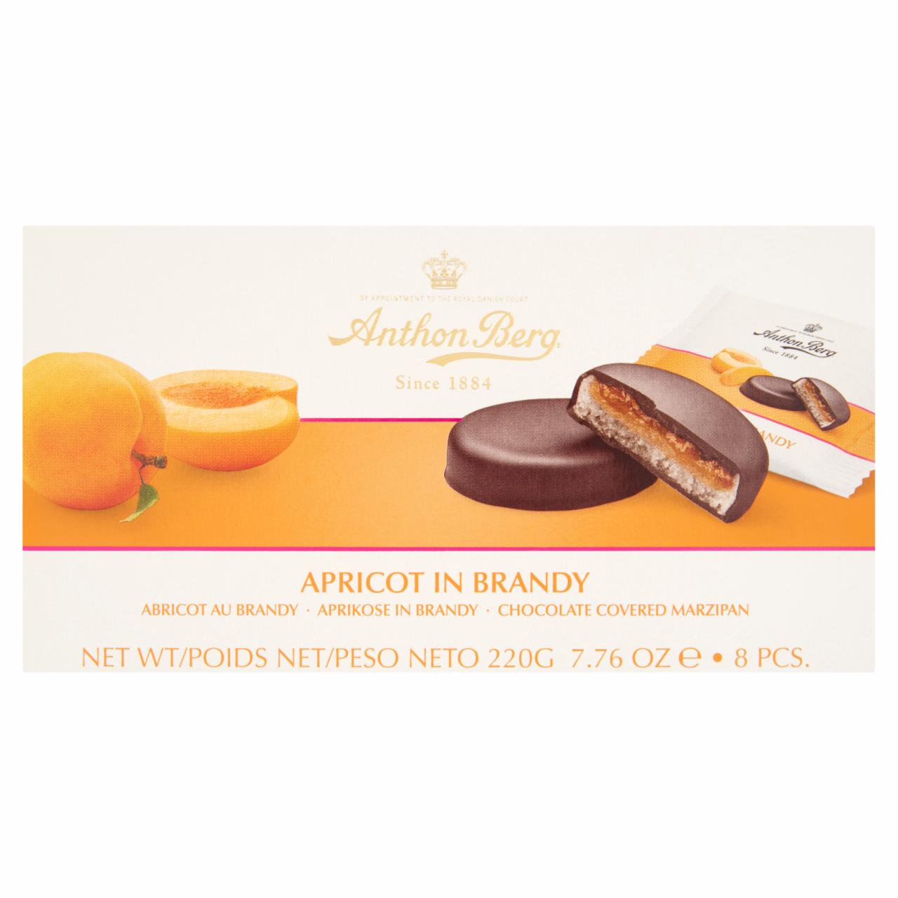 Képek - Anthon Berg csokoládé marcipánnal és konyakban lévő sárgabarackkal töltve 8 db 220 g