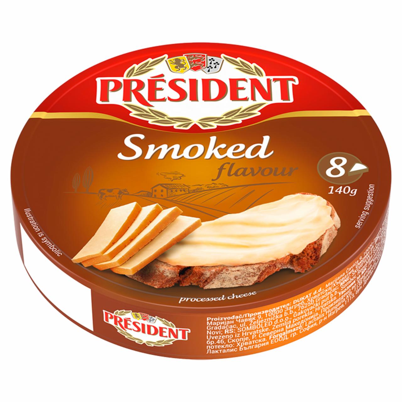 Képek - President ömlesztett füstölt sajt 8 x 17,5 g (140 g)