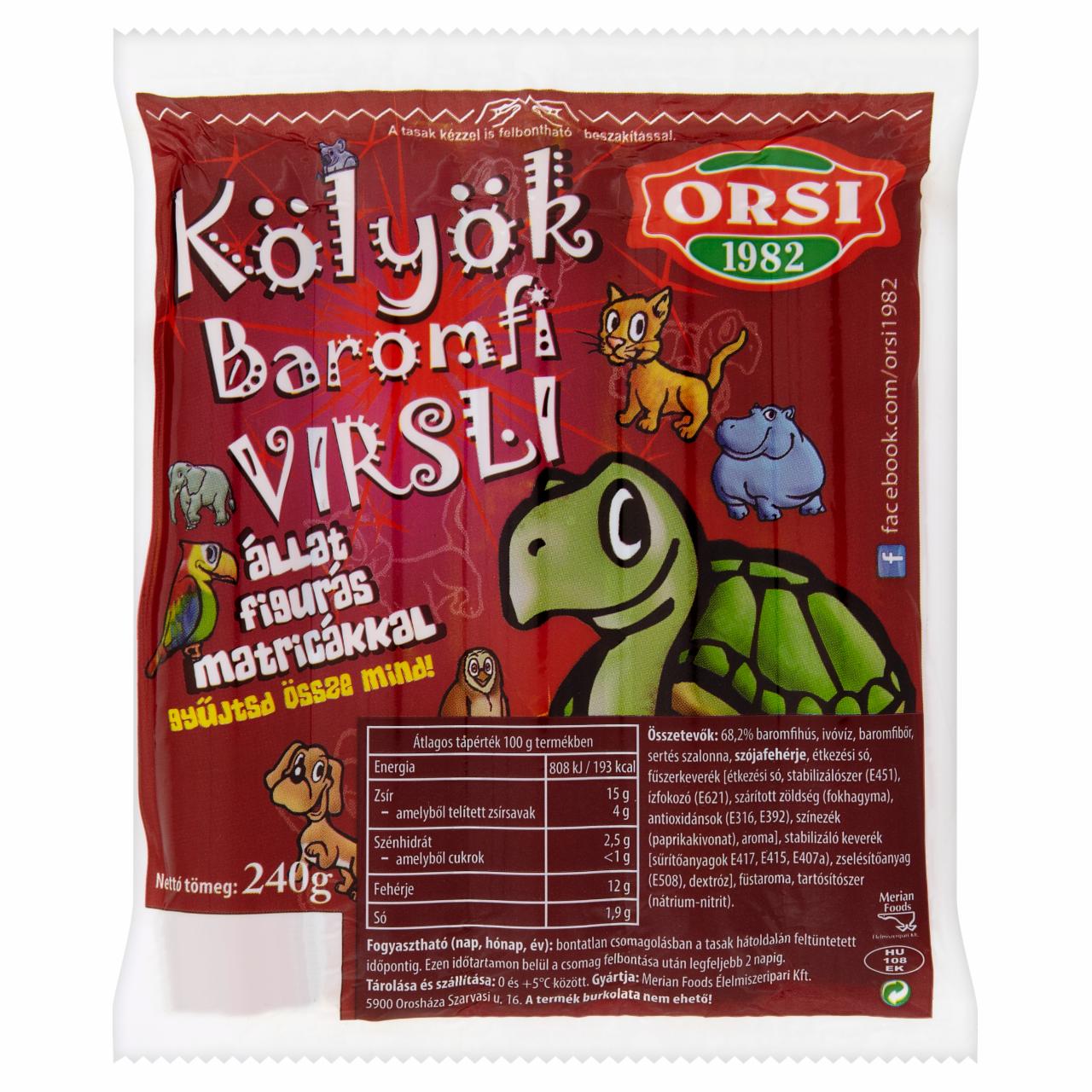 Képek - Orsi Kölyök baromfi virsli 240 g