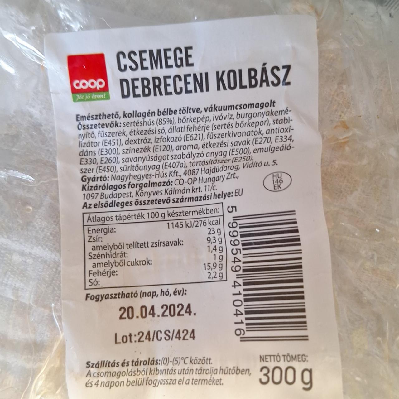 Képek - Csemege Debreceni kolbász Coop