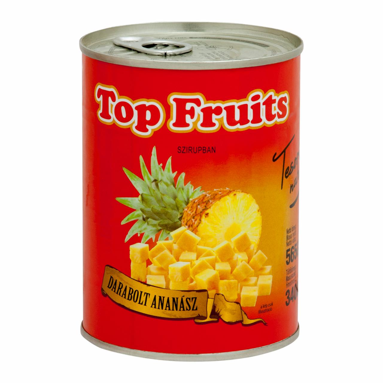 Képek - TOP FRUITS ananász darabolt enyhén cukros szirupban 565 g
