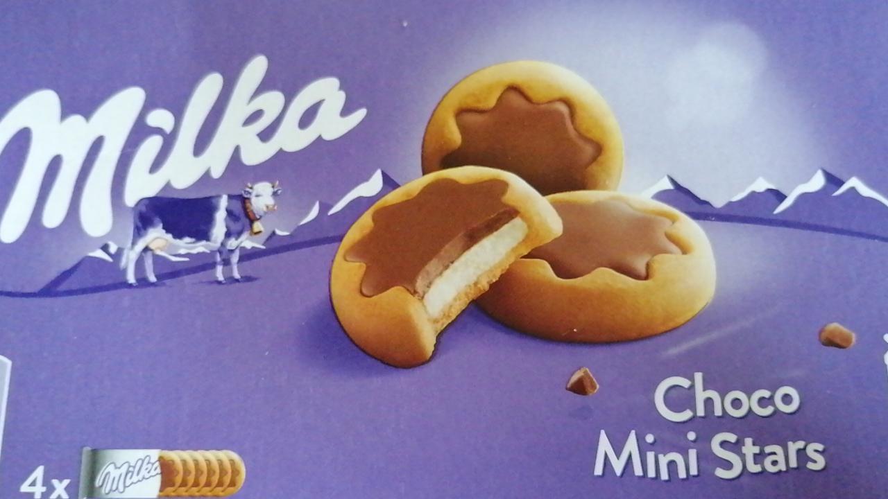 Képek - Milka Choco Mini Stars tejes krémmel töltött keksz tejcsokoládéval 185 g