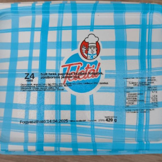 Képek - Sült hekk paprikás lisztben forgatva, zöldborsós jázmin rizs Teletál