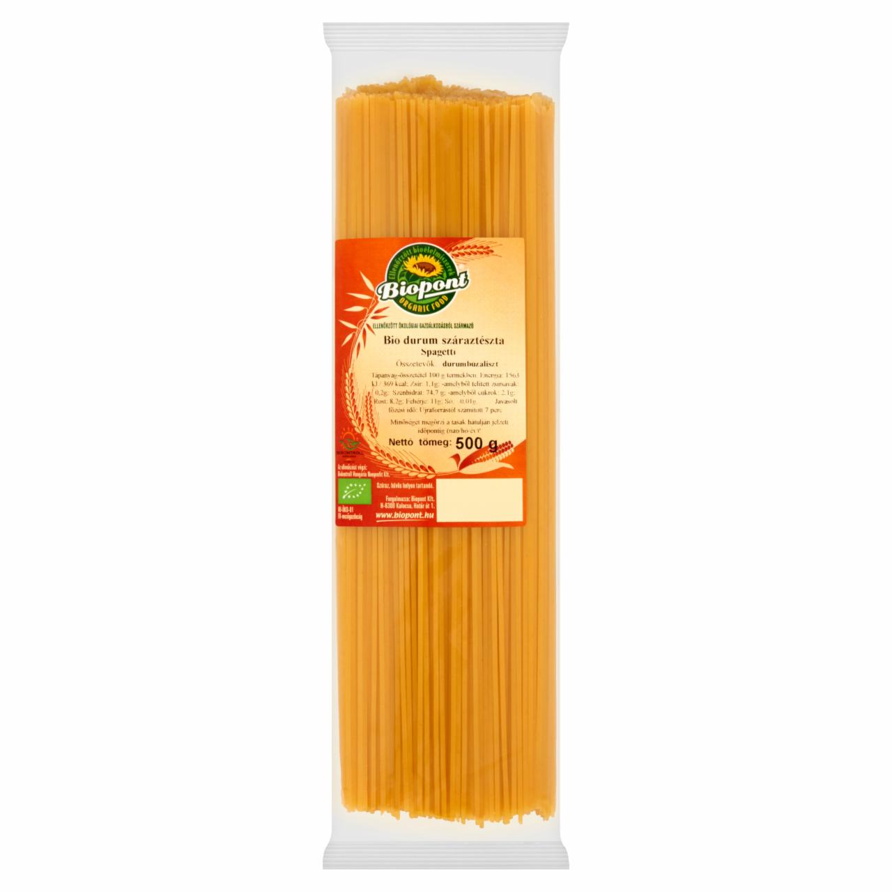 Képek - Biopont BIO spagetti durum száraztészta 500 g