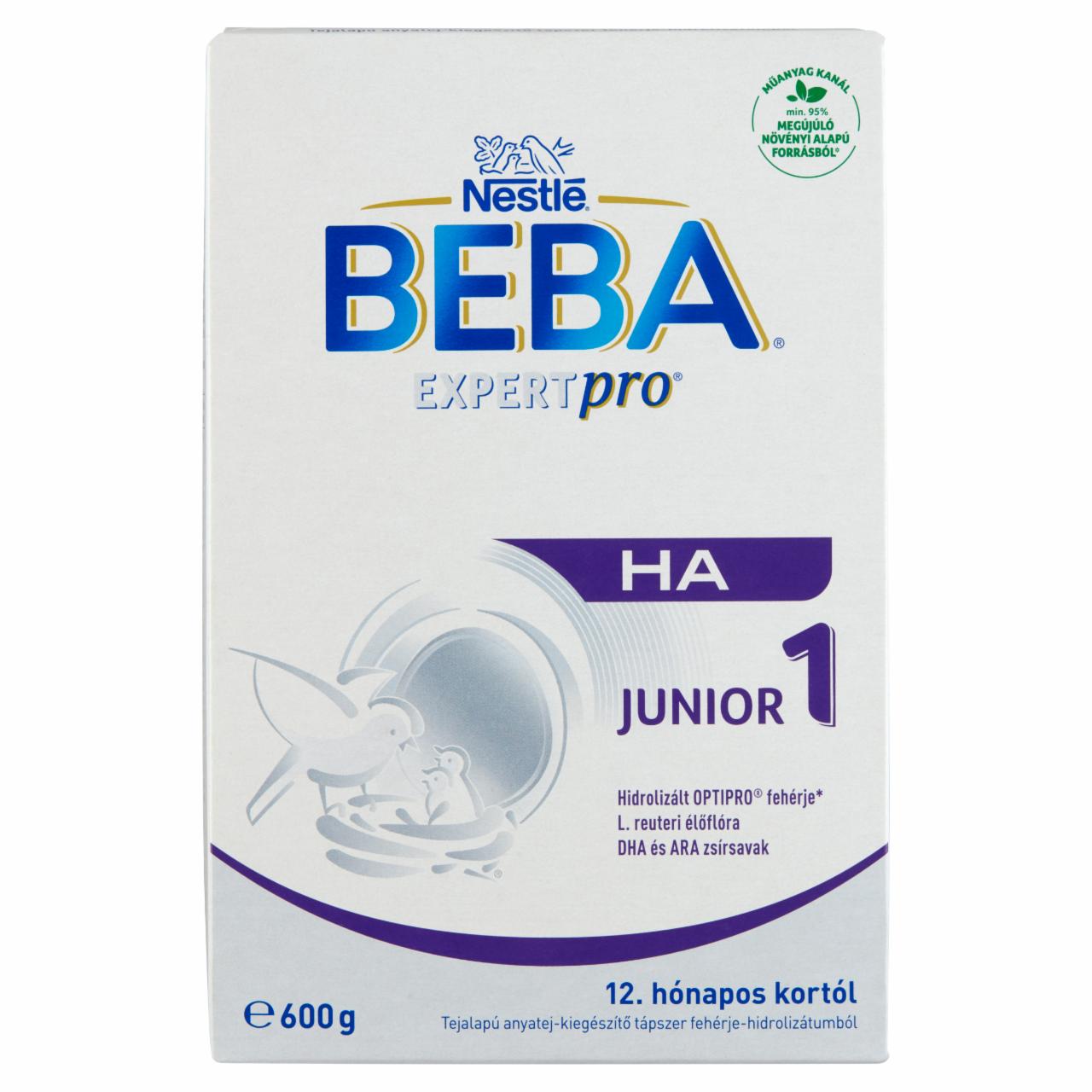 Képek - Beba ExpertPro HA Junior 1 tejalapú anyatej-kiegészítő tápszer 12. hónapos kortól 2 x 300 g (600 g)