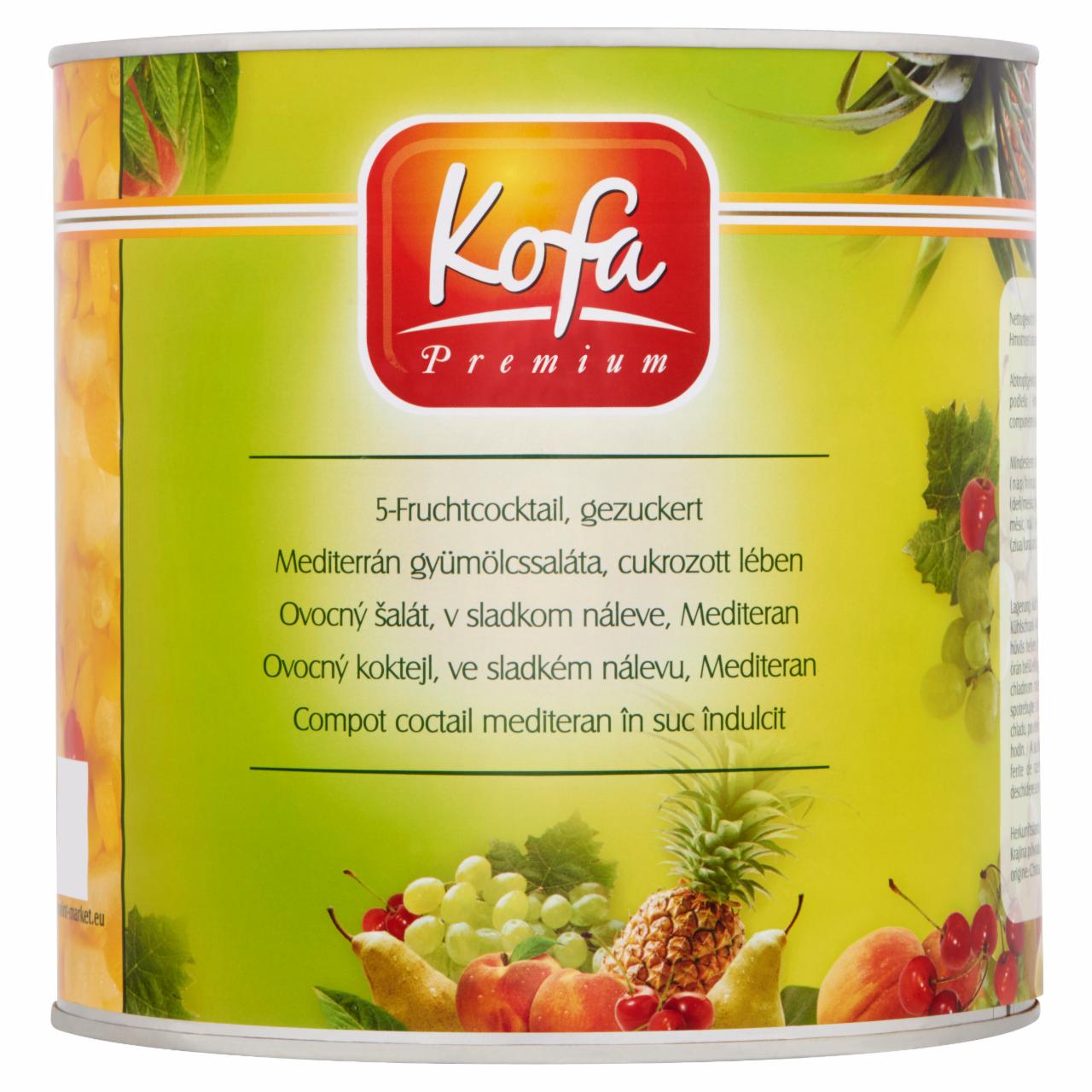 Képek - Kofa Premium mediterrán gyümölcssaláta cukrozott lében 2500 g