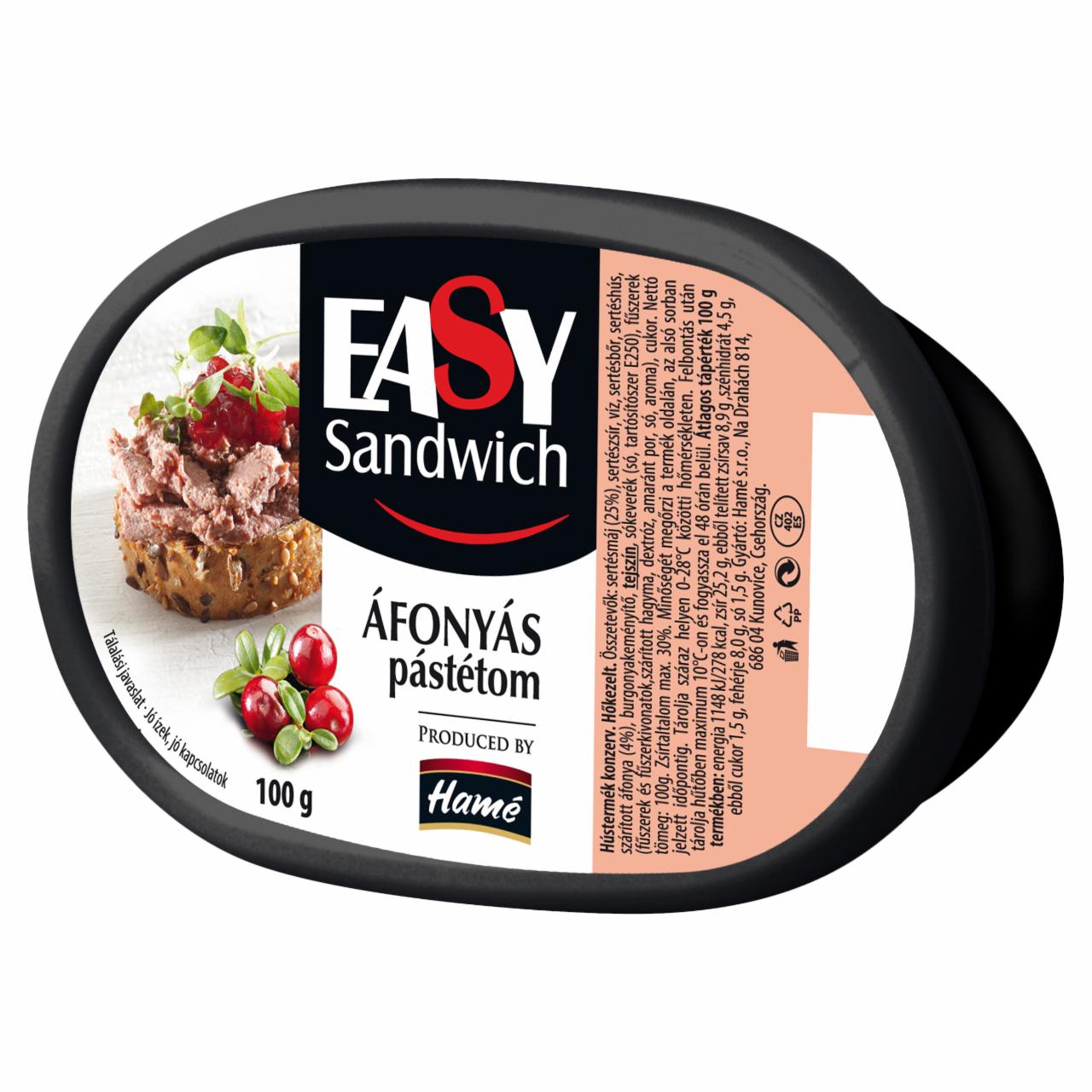 Képek - Hamé Easy Sandwich áfonyás pástétom 100 g