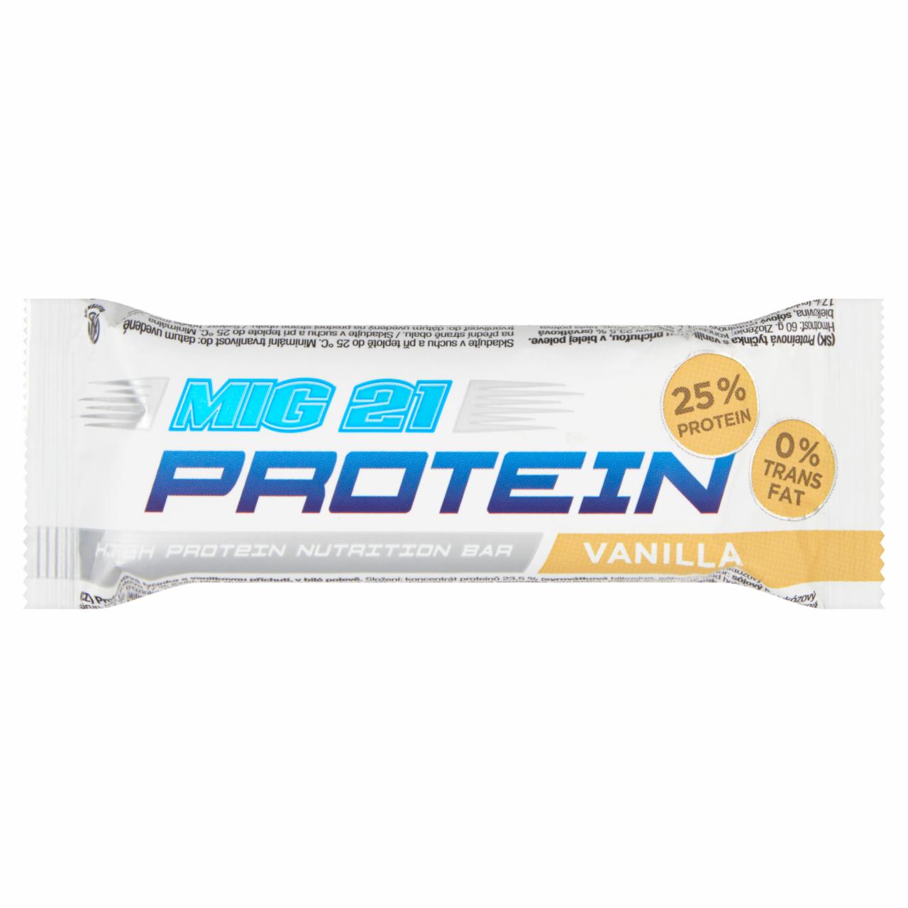 Képek - MIG 21 Protein vaníliás-mazsolás rúd tejbevonatban vitaminokkal, kalciummal, magnéziummal 60 g