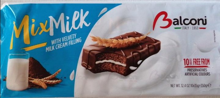 Képek - Balconi Mix Milk édes sütőipari termék zsírszegény kakaótartalmú bevonattal 10 x 35 g (350 g)