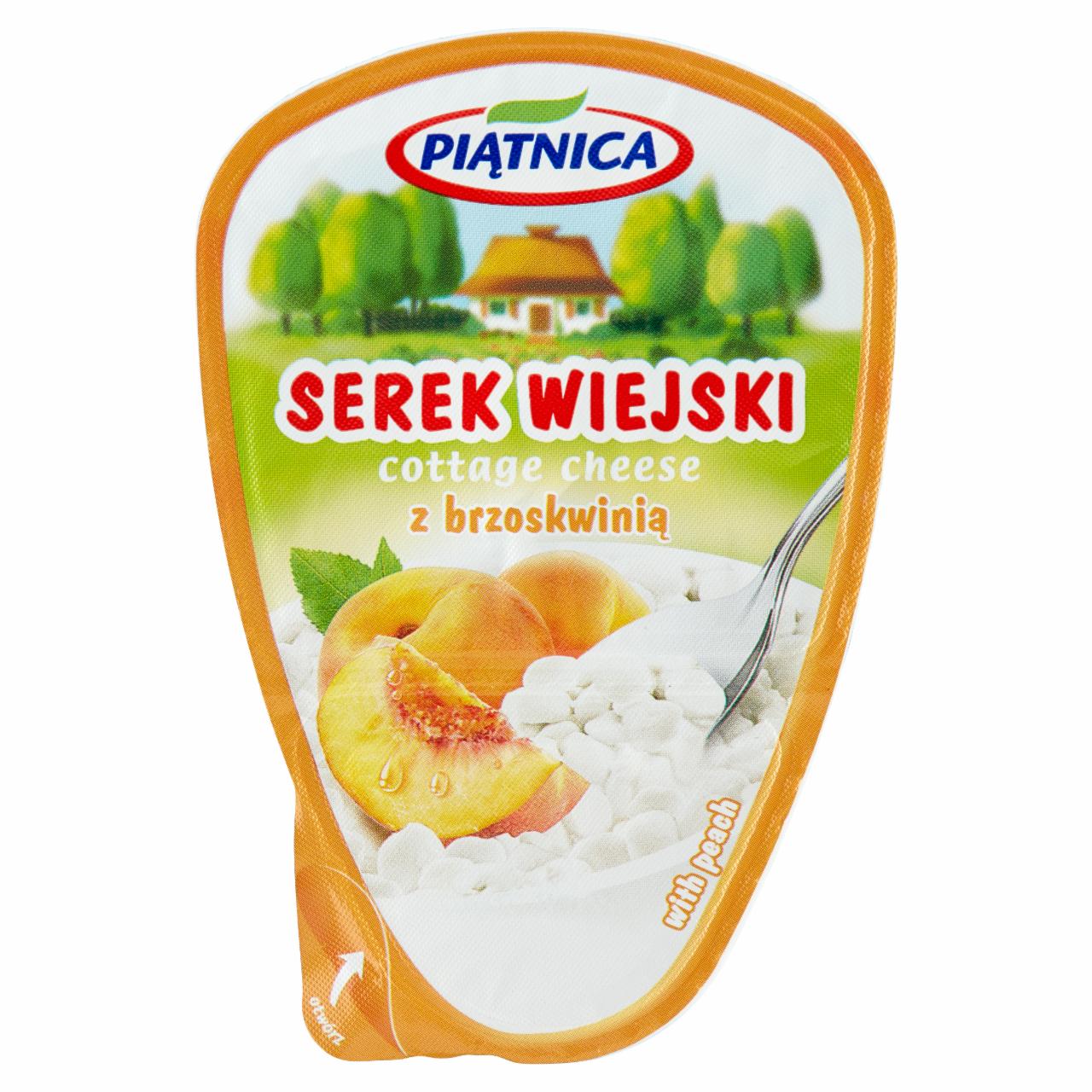 Képek - Piątnica Cottage Cheese zsírszegény túrósajt őszibarackkal 150 g