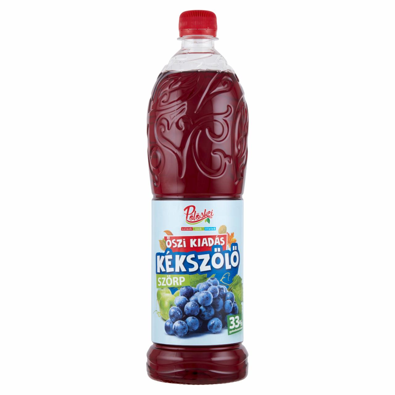 Képek - Pölöskei kékszőlő ízű vegyes gyümölcsszörp cukorral és édesítőszerrel 1 l