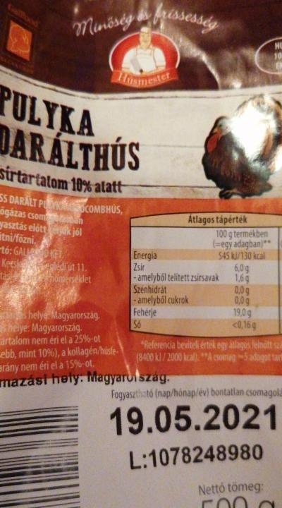 Képek - Pulyka darálthús zsírtartalom 10% alatt Húsmester