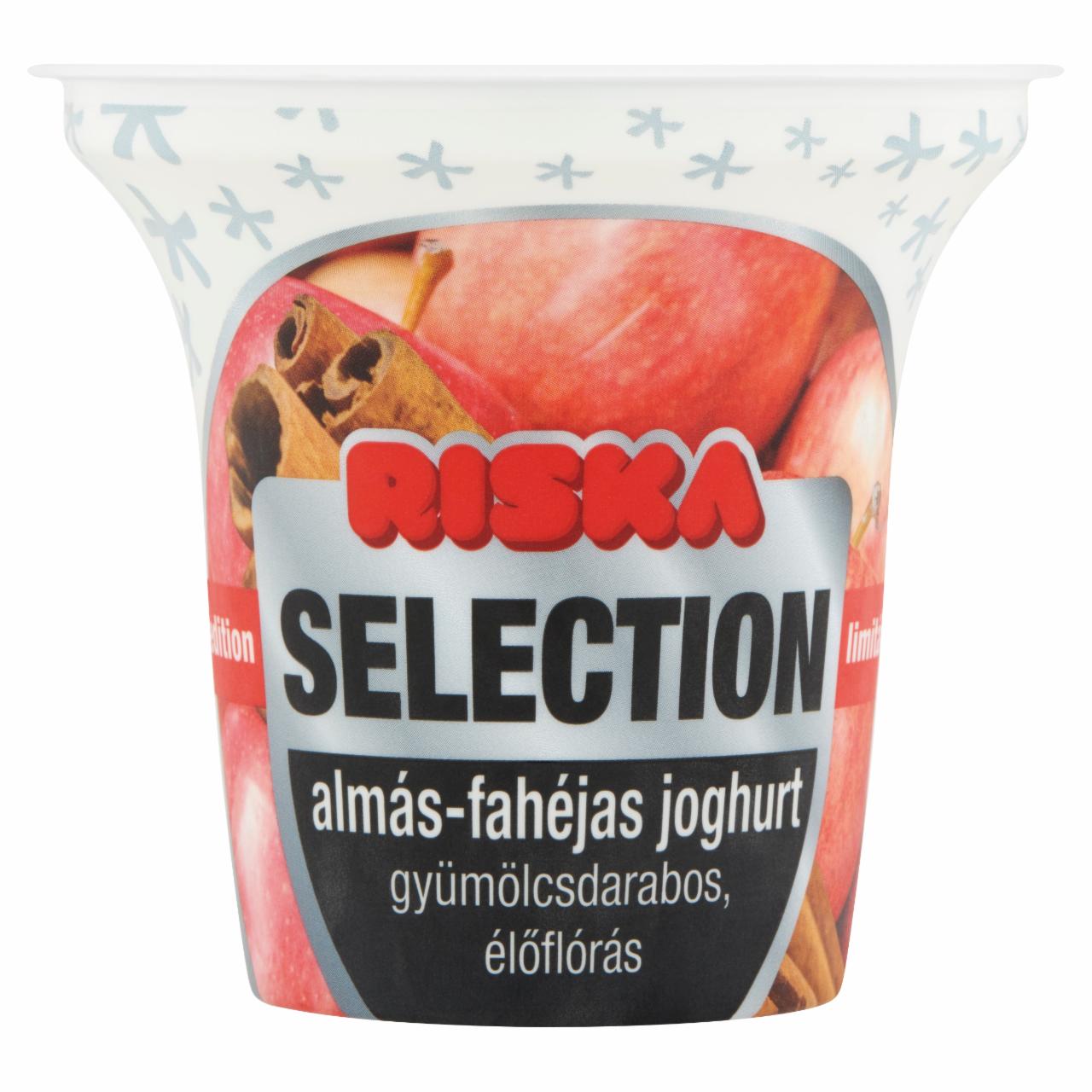 Képek - Riska Selection élőflórás, almás-fahéjas, gyümölcsdarabos joghurt 200 g