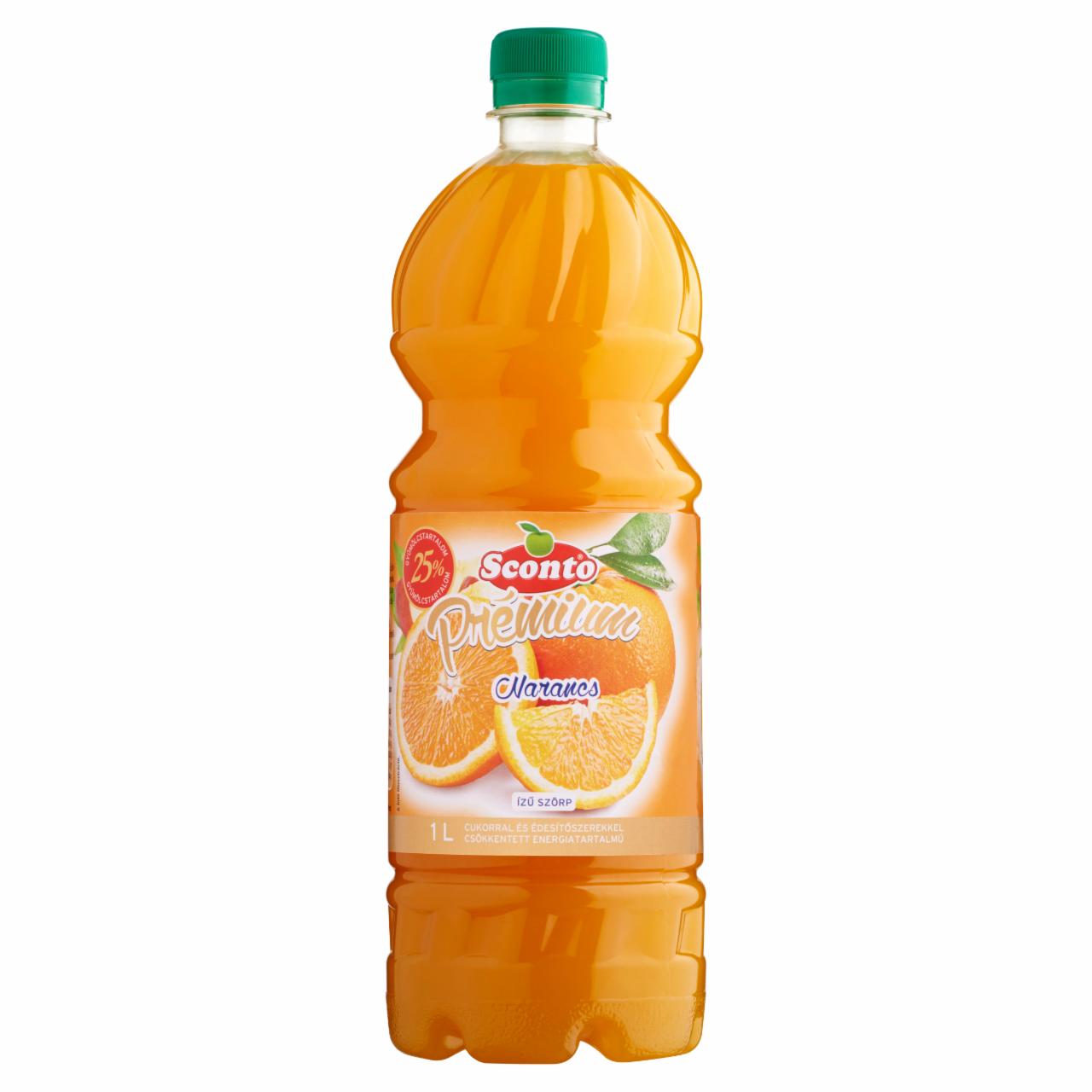 Képek - Sconto Prémium csökkentett energiatartalmú narancs ízű szörp cukorral és édesítőszerekkel 1 l