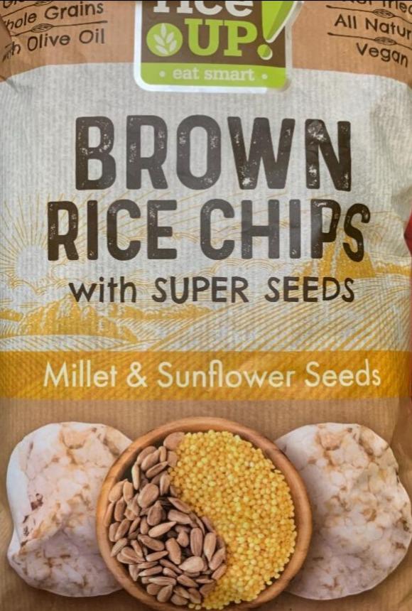 Képek - RiceUp! Eat Smart BIO teljes kiőrlésű barna rizs chips kölessel és napraforgómaggal 25 g