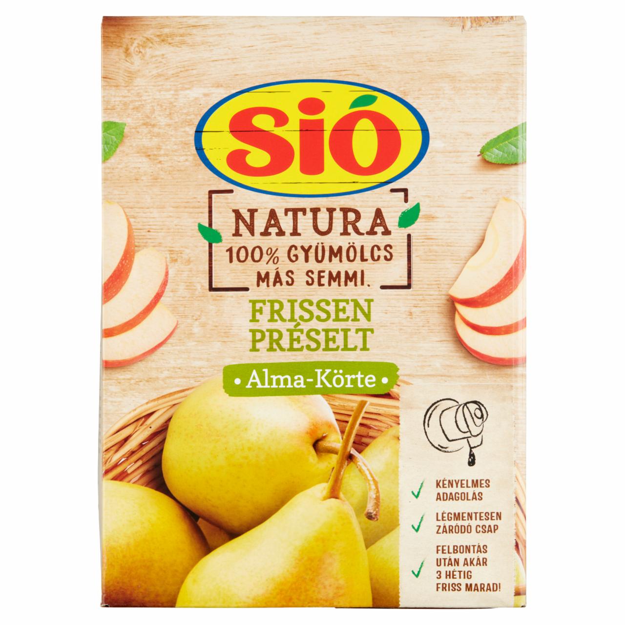 Képek - Sió Natura frissen préselt alma-körtelé 100% 3 l