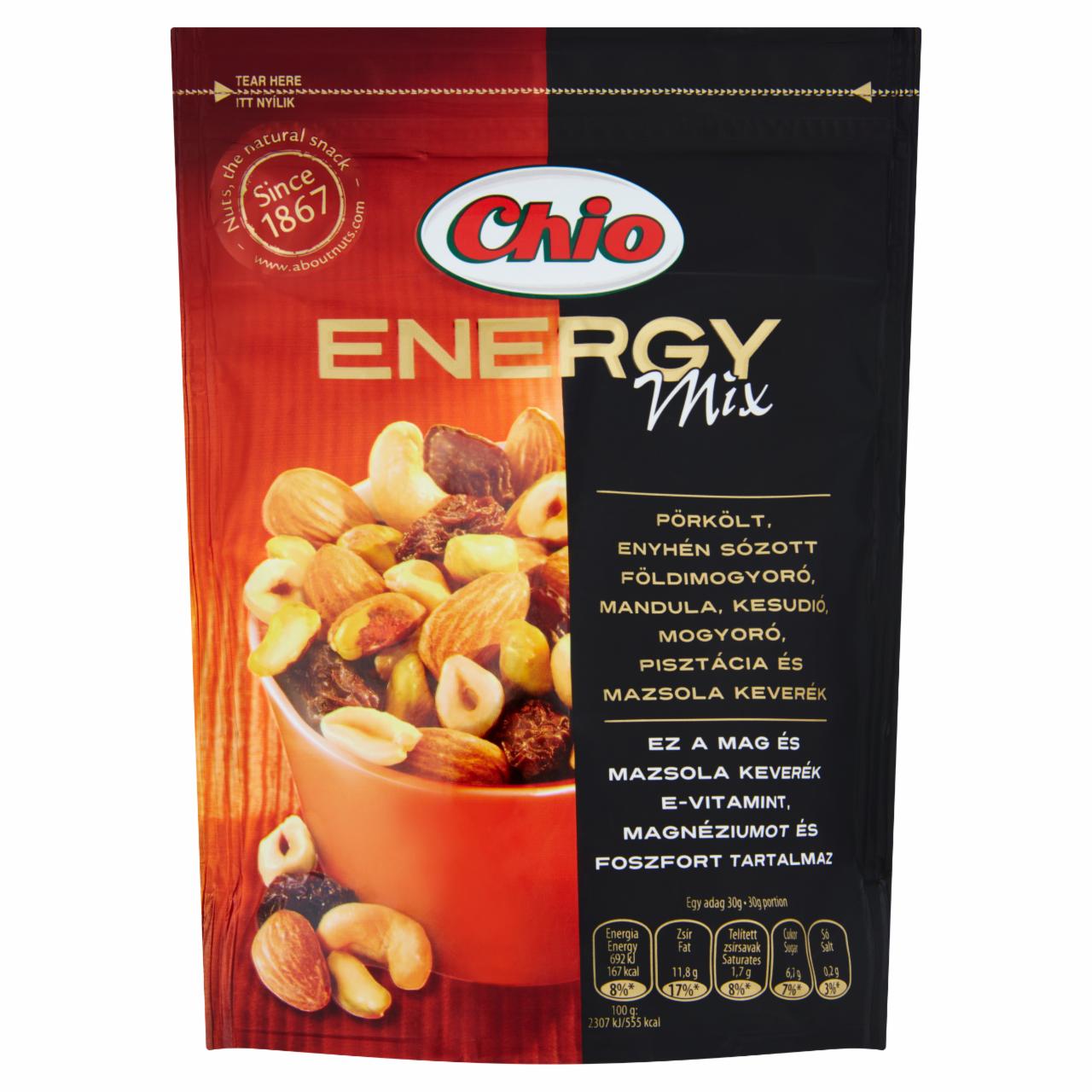 Képek - Chio Energy Mix pörkölt, enyhén sózott magok és mazsola keveréke 125 g