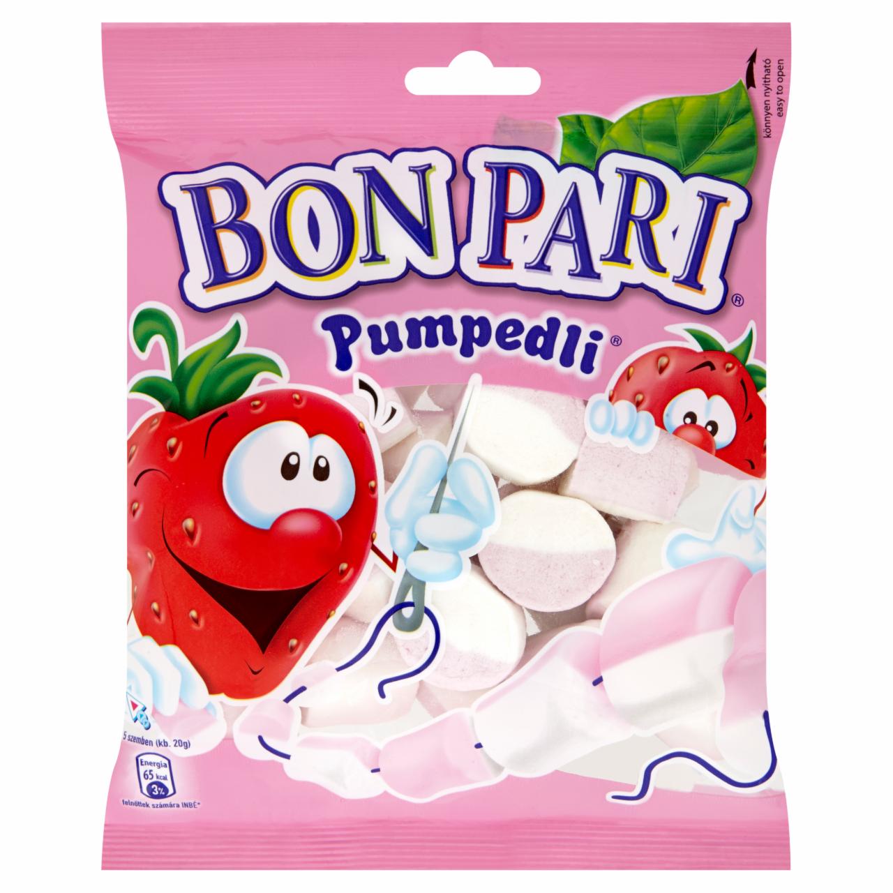 Képek - Bon Pari Pumpedli eper- vaníliaízű habcukorka 90 g