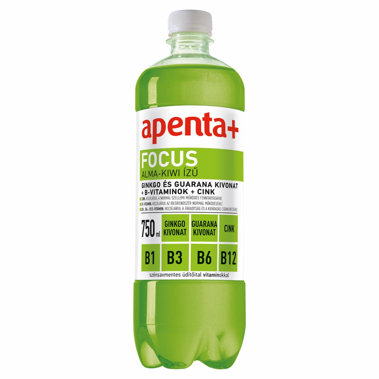 Képek - Apenta+ Focus alma-kiwi ízű szénsavmentes energiaszegény üdítőital vitaminokkal 750 ml