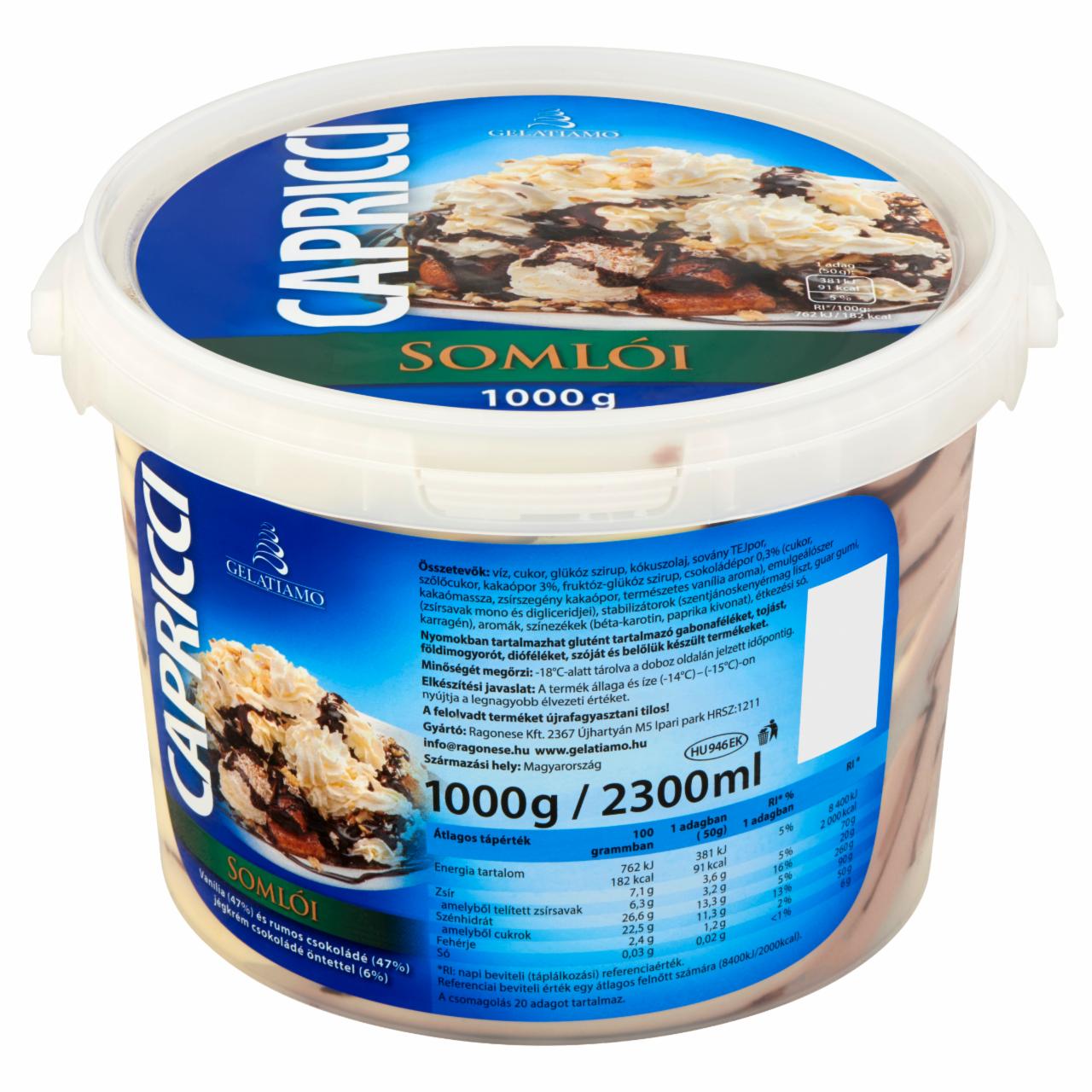 Képek - Gelatiamo Capricci Somlói vanília és rumos csokoládé jégkrém csokoládé öntettel 2300 ml