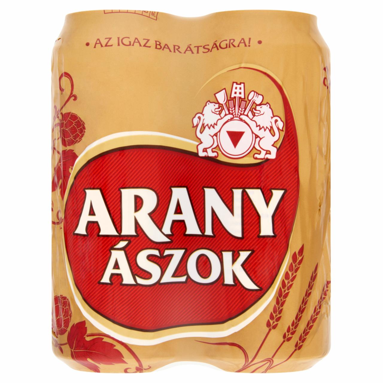 Képek - Arany Ászok tradicionális világos sör 4,3% 4 x 0,5 l