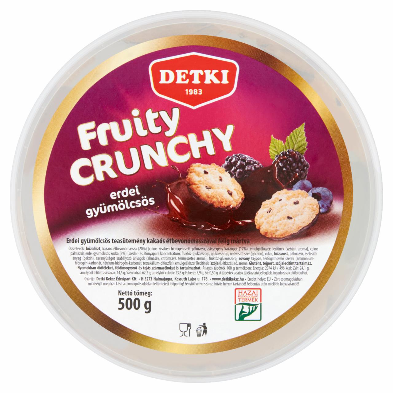 Képek - Detki Fruity Crunchy erdei gyümölcsös teasütemény kakaós étbevonómasszával félig mártva 500 g