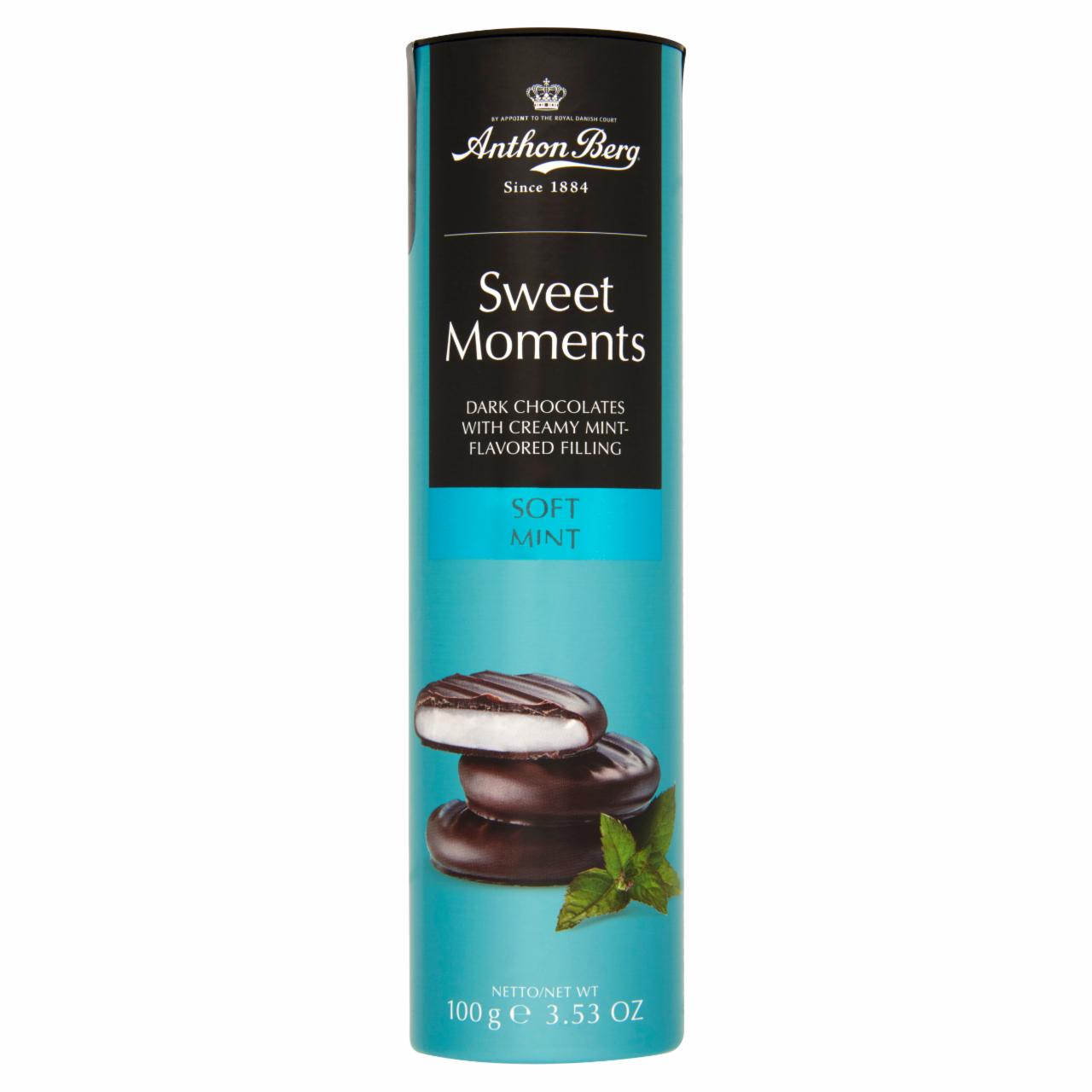 Képek - Anthon Berg Sweet Moments étcsokoládé borsmenta ízesítésű töltelékkel 100 g