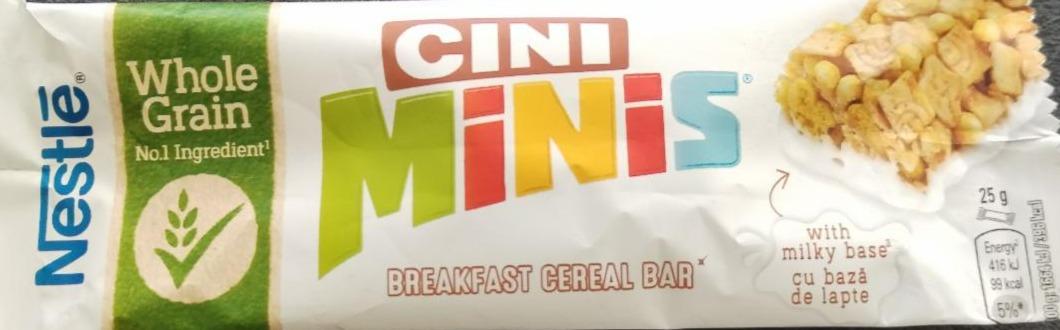 Képek - Nestlé Cini Minis fahéjas gabonapehely-szelet tejbevonó talppal vitaminokkal és kalciummal 25 g 