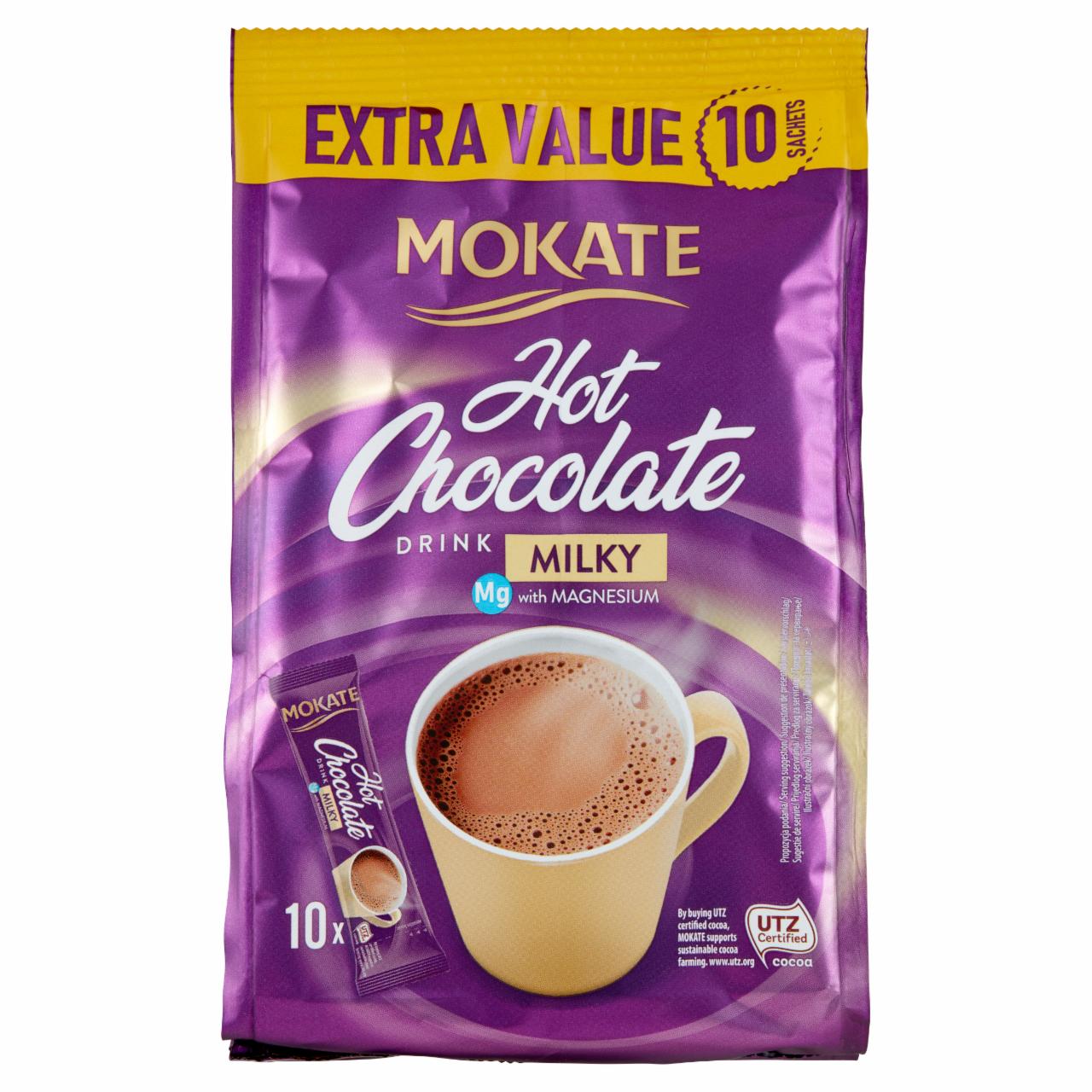 Képek - Mokate tejes ízű instant forró csokoládé ital magnézium hozzáadásával 10 x 18 g (180 g)