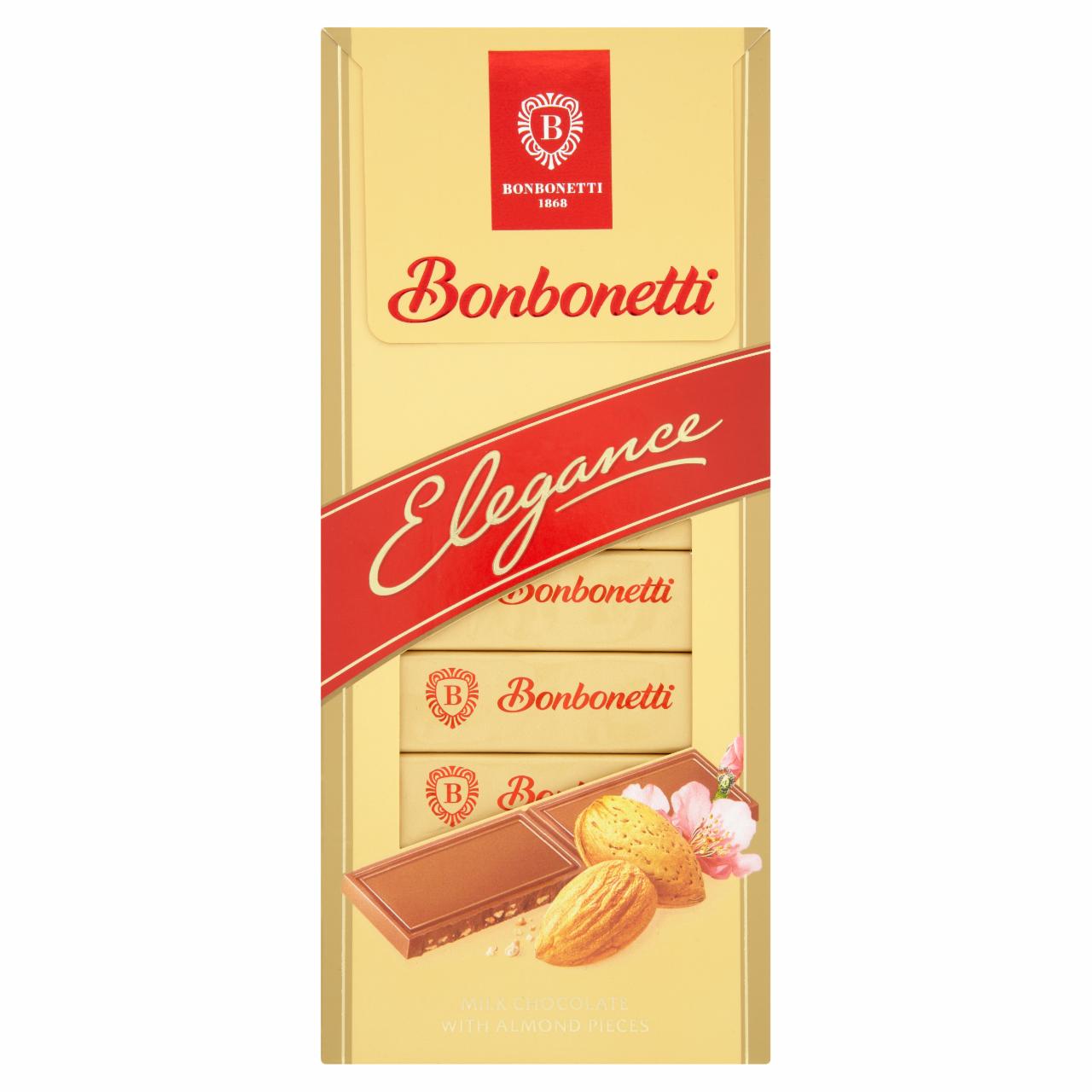 Képek - Bonbonetti Elegance tejcsokoládé aprított mandulával 100 g