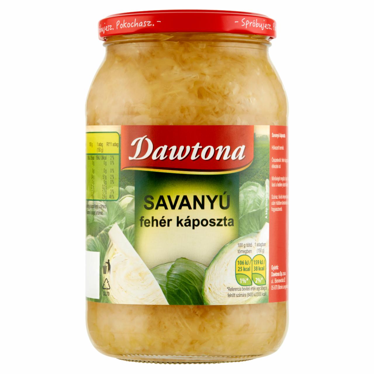 Képek - Dawtona savanyú fehér káposzta 900 g