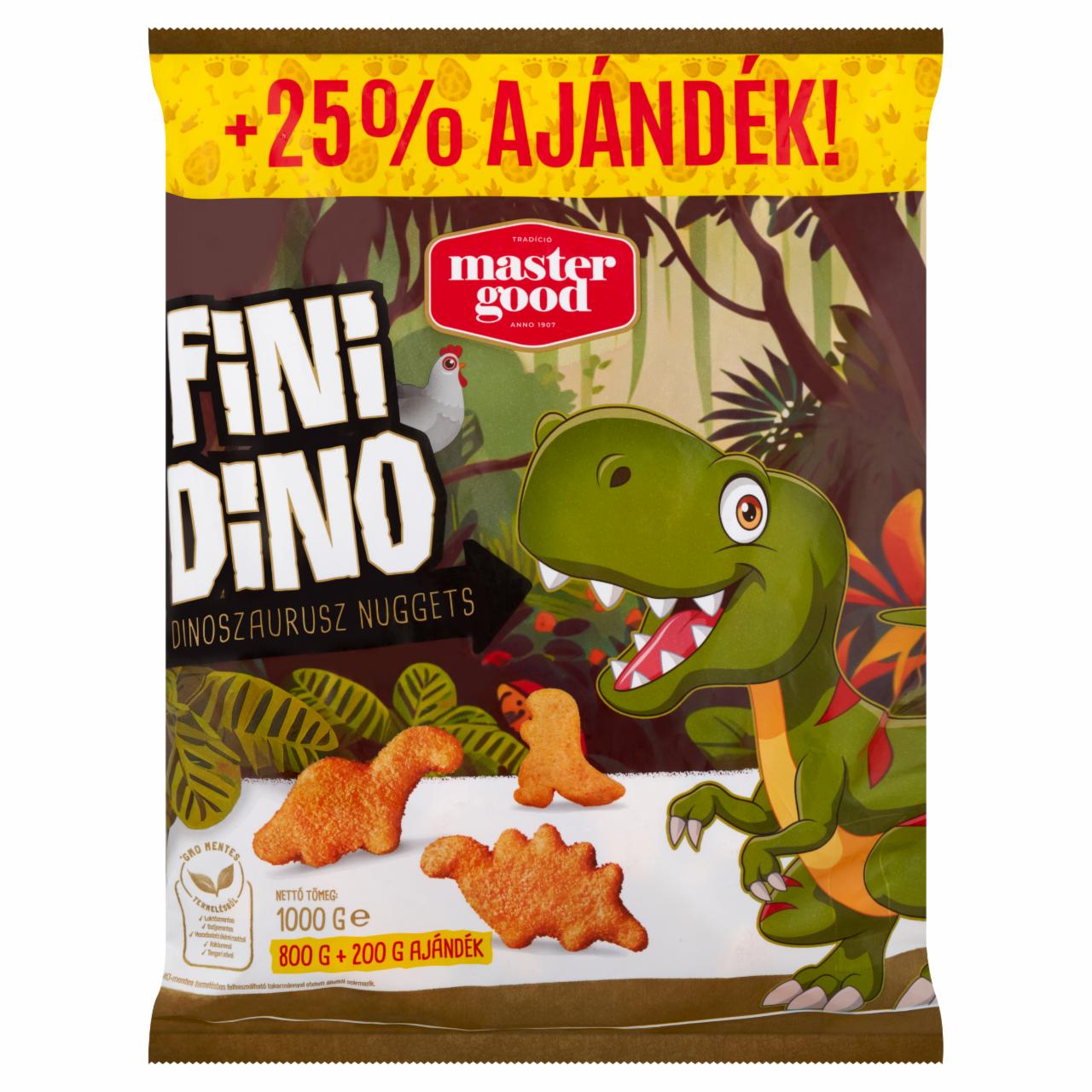 Képek - Master Good Fini Dino Dinoszaurusz Nuggets gyorsfagyasztott panírozott csirke mellhús 1000 g 