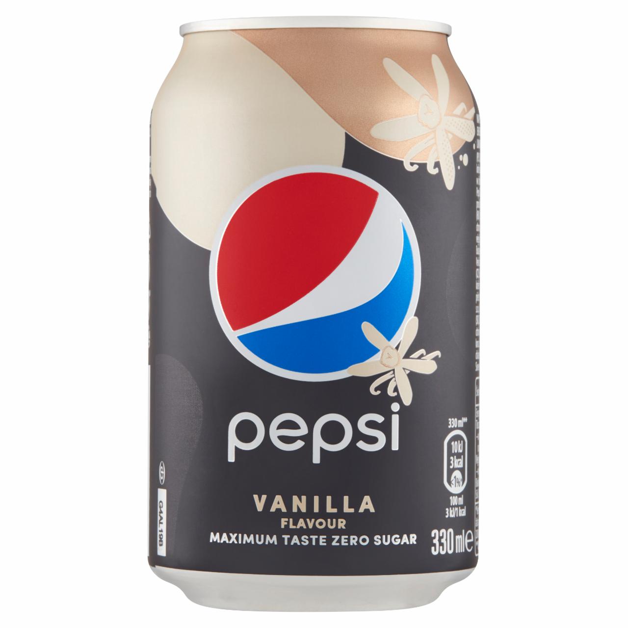 Képek - Pepsi colaízű energiamentes szénsavas üdítőital édesítőszerekkel vanília ízesítéssel 330 ml