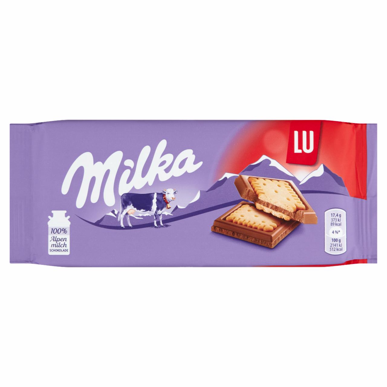 Képek - Milka alpesi tejcsokoládé ropogós keksszel 87 g