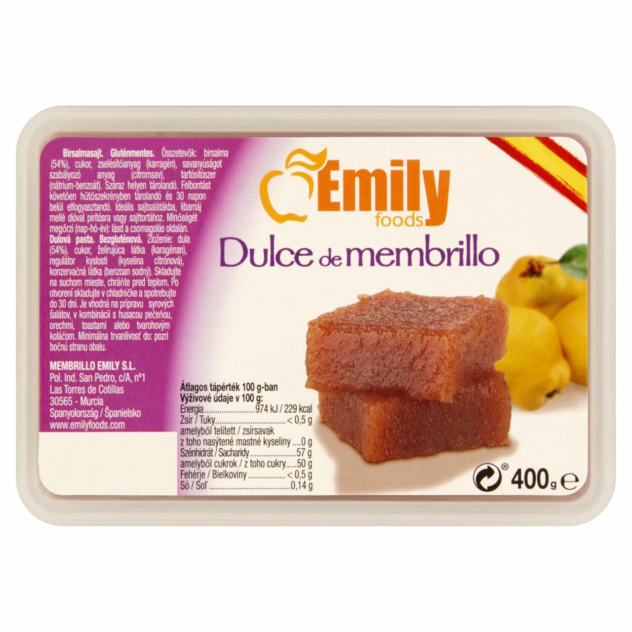 Képek - Emily Foods birsalmasajt, gluténmentes 400 g