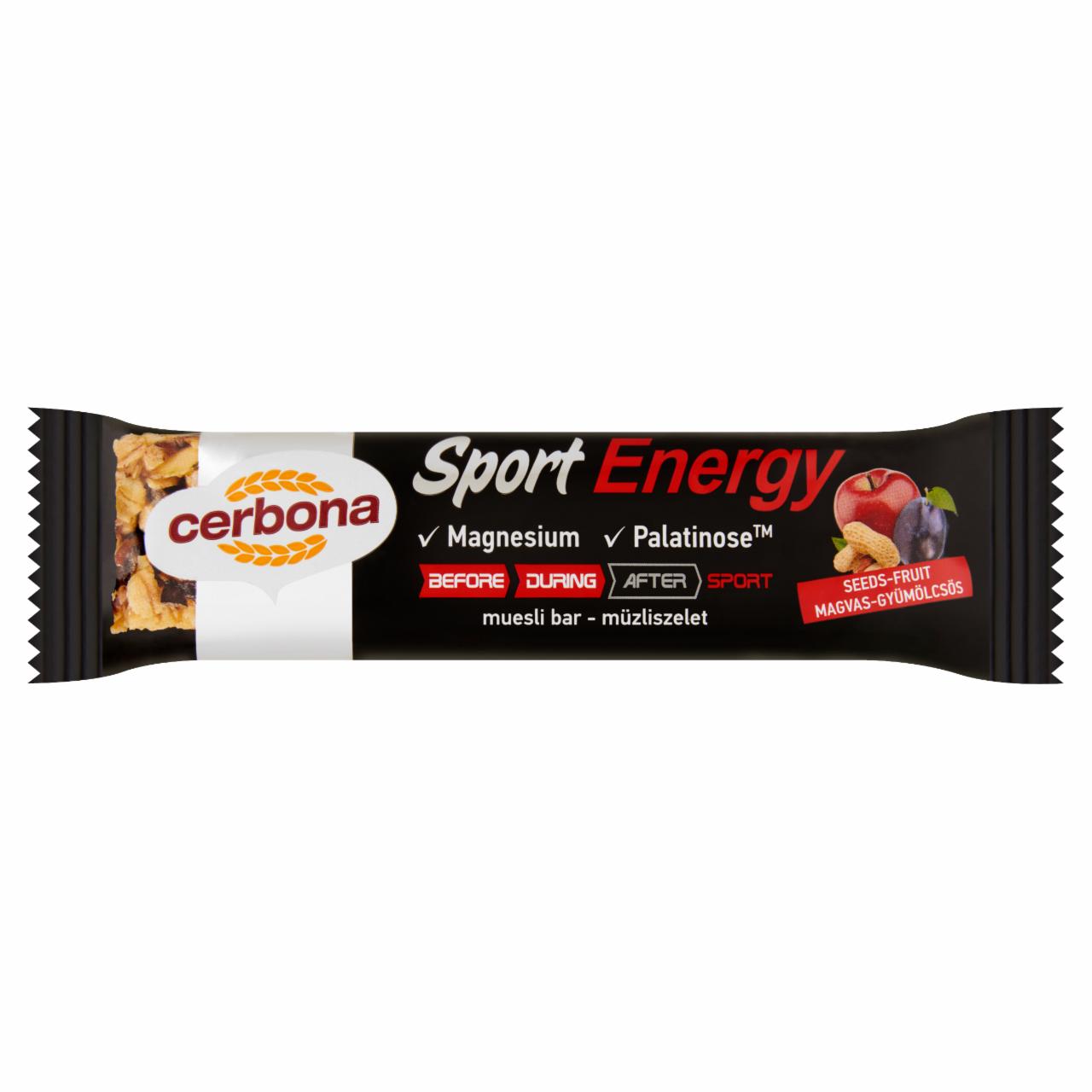 Képek - Cerbona Sport Energy magvas-gyümölcsös müzliszelet magnéziummal 35 g