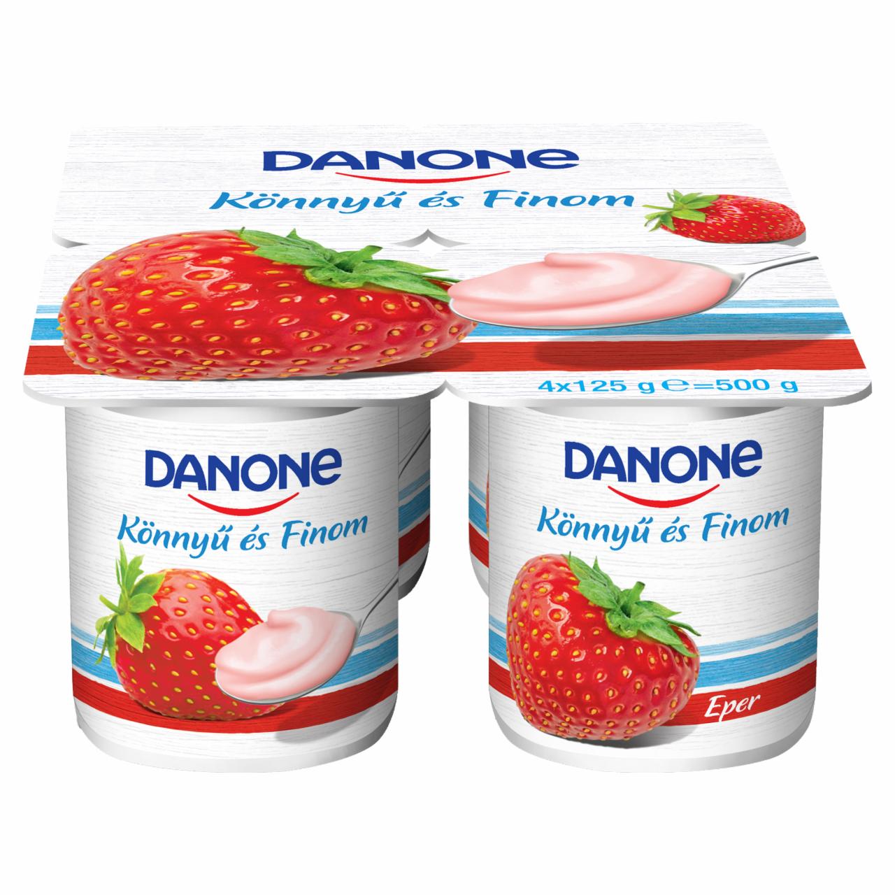 Képek - Danone eperízű, élőflórás, zsírszegény joghurt 4 x 125 g